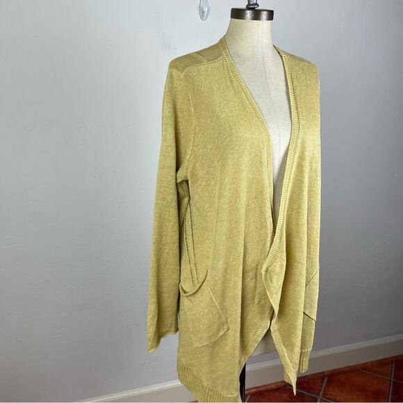 Eileen Fisher Pale Yellow Linen Cardigan - Picture 2 of 8